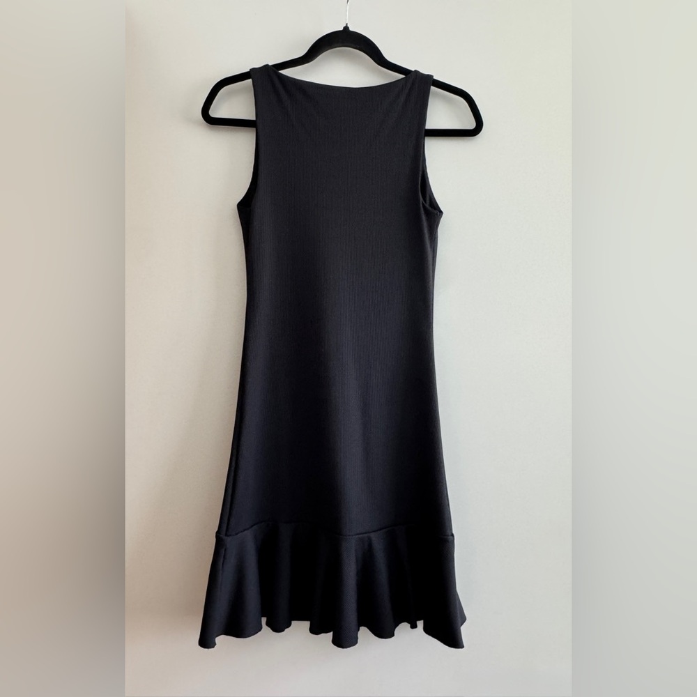 Express Body Contour Ribbed V-Wire Ruffle Mini Dress - Picture 6 of 11